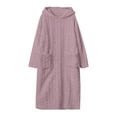thumbnail image 4 of NAFUU Women's Robe Plush Bathrobe Soft Long Robe With Pockets Cozy Bathrobe Sleepwear Warm Nightwear Comfortable Kimono Homewear Comfy Cute Pajamas, 4 of 4