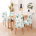 thumbnail image 2 of Elastic Dining Chair Cover Set of 4 Chair Covers for Dining Chairs Green Beach Coastal Pattern Background Slipcover Chairs Covers for Kitchen Living Room Restaurant, 2 of 5