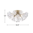 thumbnail image 4 of The Lighting Store Rosa Brushed Silver-ish Champagne Finish Flower Glass Flush Mount - 18.5 inches in diameter x 10 inches H, 4 of 5