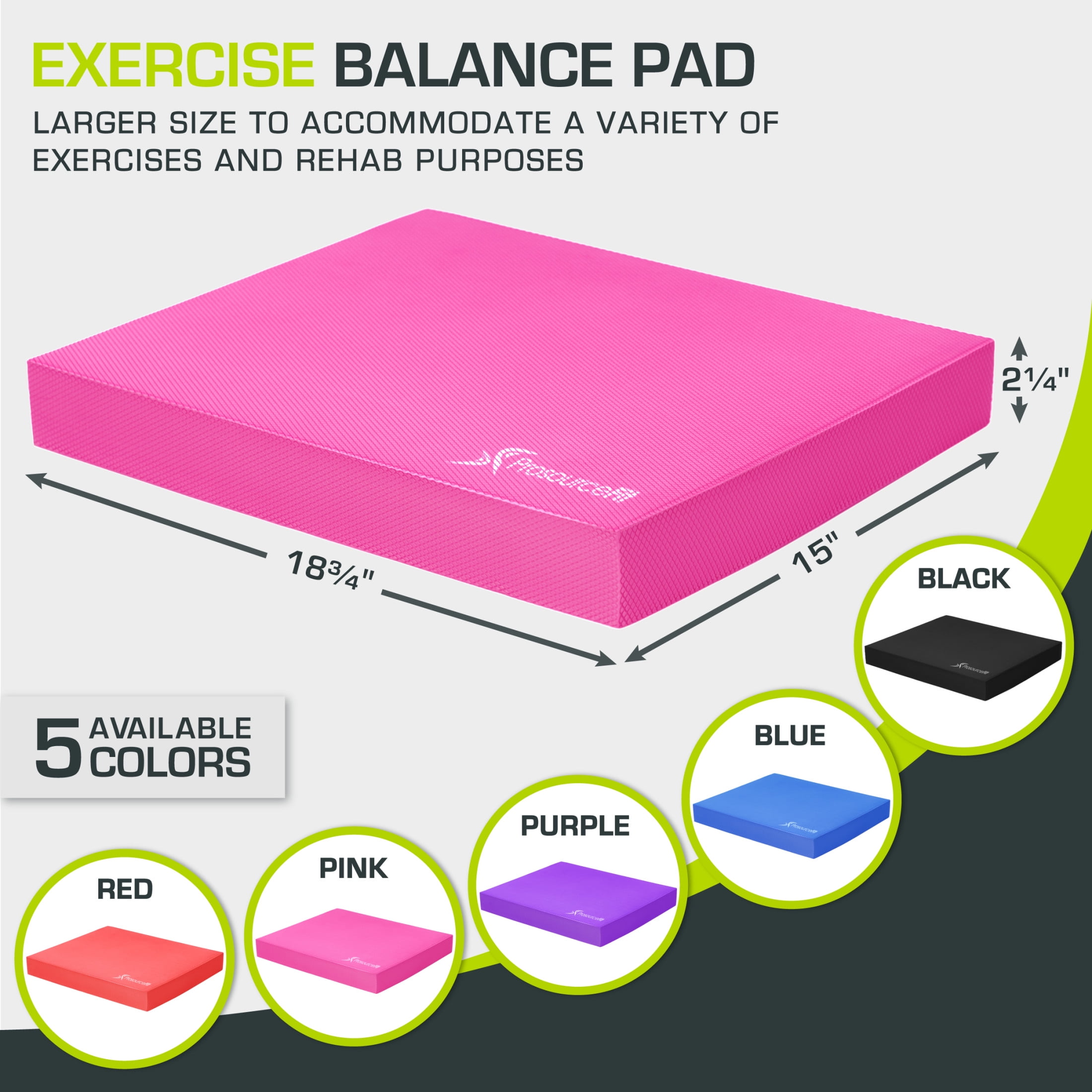ProsourceFit Exercise Balance Pad for Fitness and Physical Therapy 15"x19" Large