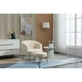 thumbnail image 4 of 28.75'' Wide Modern Wool Accent Armchair With Ottoman & Gold Leg-Beige, 4 of 7