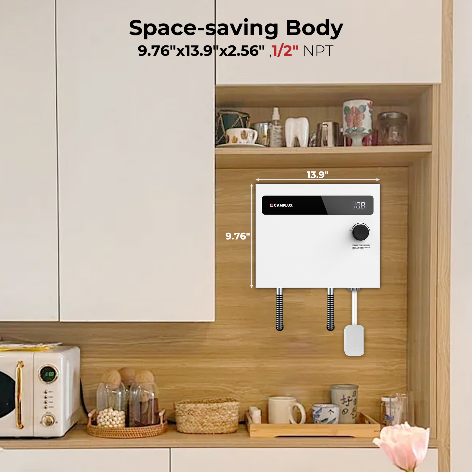 Camplux 14 kW 240V Tankless Electric Water Heater, ETL Certified, Durable and Efficient