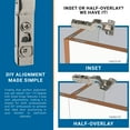 thumbnail image 3 of 2 Pack DTC Pivot Pro C-80 Series Clip-On 110 Degree Opening Angle, Screw-On Mounting, 35mm Cup Type, 48mm Screw Hole Distance, Inset Soft Closing Hinge, Nickel Plated, 3 of 5