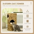 Picture of PawHut Elevated Cat Bed with Three Hideaways & Four Soft Plush Cushions ...