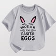 thumbnail image 5 of Huowey Children'S Toddler Girls Easter Egg Bunny Shirt Funny Graphic Letter Print Short Sleeve Fashionable Casual Round Neck Loose Back To School Baggy T Shirt Top Casual Tee Tops,Grey,10-11 Years, 5 of 5