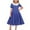 Blue, variant on Kids Girls 50s Polka Dot Vintage Dresses Short Sleeve Swing Party Rockabilly Dress Retro Wedding Casual Skater Dress