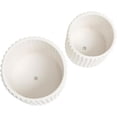 thumbnail image 7 of MyGift 6 Inch Ceramic Round Planter Pot, Set of 2 Vintage-Style White Ceramic Flower Pots, Indoor Hobnail Textured Cylindrical Succulent Plant Containers, 7 of 7