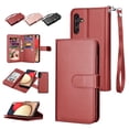 thumbnail image 1 of Takfox Compatible for Samsung Galaxy A13 (5G) Case, for Galaxy A13 (5G) Wallet Case, PU Leather ID Credit Card Holder Folio Flip Cover [9 Card Slots] [Magnetic] Detachable Case & Strap,Red, 1 of 7