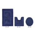 thumbnail image 2 of Better Trends 3 Piece Bath Rugs Set 100% Cotton U-Shape Toilet Mat Soft, Water Absorbent Reversible Machine Washable for Bathroom Decor Toilet Base (Lid 18x20 | 20x20 | 21x34) Navy Lux Collection, 2 of 4
