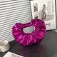 thumbnail image 5 of Bolsos Con Asa Superior Bolsos con asa superior para mujer Bolsos de embrague de fiesta de cuero PU brillante plisado (rojo rosa) Sywqhk Para Estrenar, 5 of 8