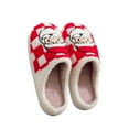 thumbnail image 4 of Xfvqtps Christmas Slippers Fuzzy Slippers for Women Checkered Santa Claus Print Cute Fleece Lining Soft Thick Sole Memory Foam Slip on Non-Slip Comfortable Cozy Warm Winter House Slippers, 4 of 9