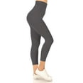 thumbnail image 2 of Women's Lightweight Control Stretch High Waist Capri Solid Workout Yoga Leggings, 2 of 4