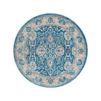 Unique Loom Salzburg Collection Area Rug - Gaisberg (5' 1" Round Light Blue/Gray)