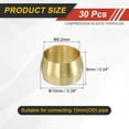 thumbnail image 2 of 30Pcs Fit for 5/16" Tube OD Brass Compression Sleeve Ferrules Brass Compression Tube Fitting for Water Oil Air Pipe, 2 of 6