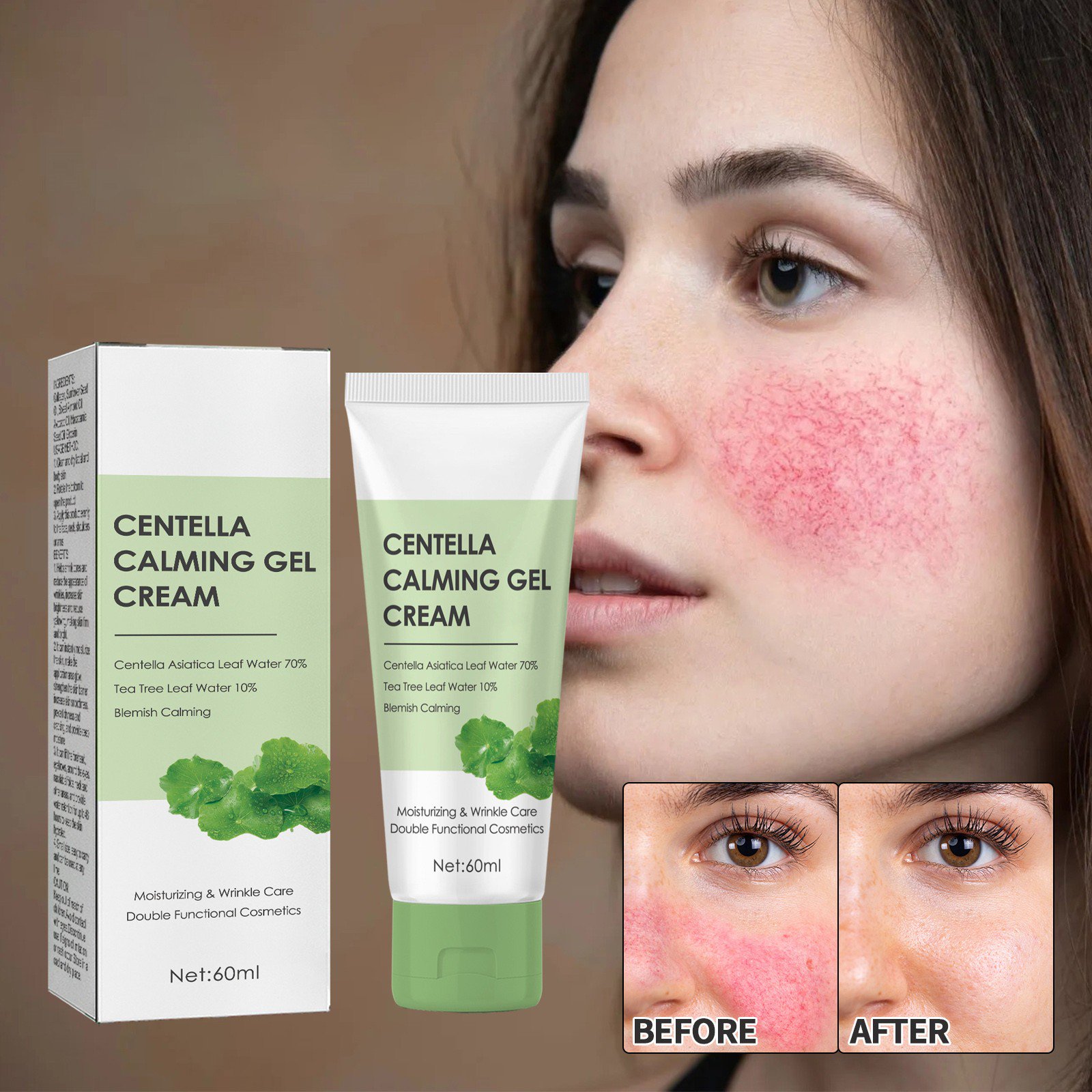 Centella Asiatica Repair Face Cream Centella Soothing Gel Cream, Deep Hydrating,Natural Ingredients – Face Moisturizer for Skin Barrier Repair,Firm Skin,Face Moisturizing & Nourishing