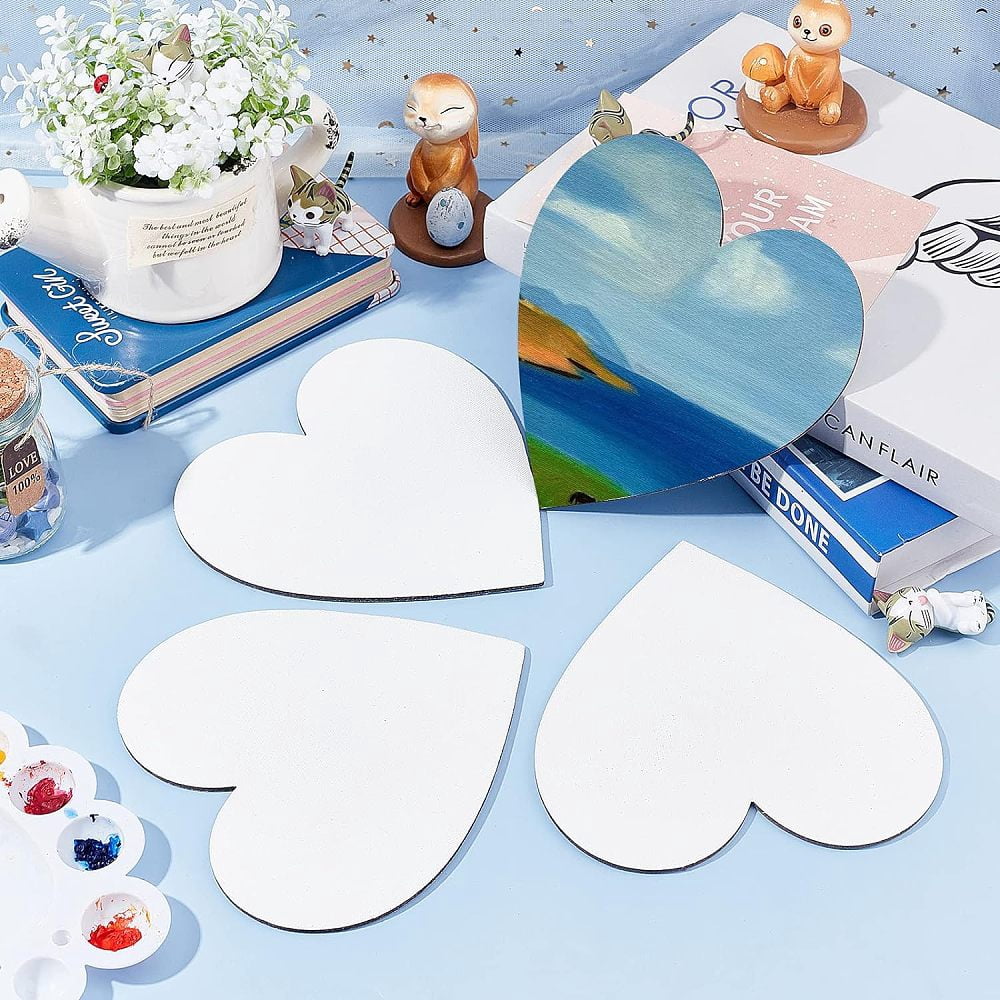 12 Pcs Heart Painting Canvas Panels 5.9inch Blank Canvas Drawing Boards for Oil Acrylic Painting Students Artist Hobby Painters and Beginners 15x15cm