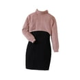 thumbnail image 2 of YWDJ Toddler Girl Party Dresses 8-12Years Knit Turtleneck Long Sleeve Cowl Top + Camisole Black Dress 2 Piece Set Pink 12T, 2 of 8