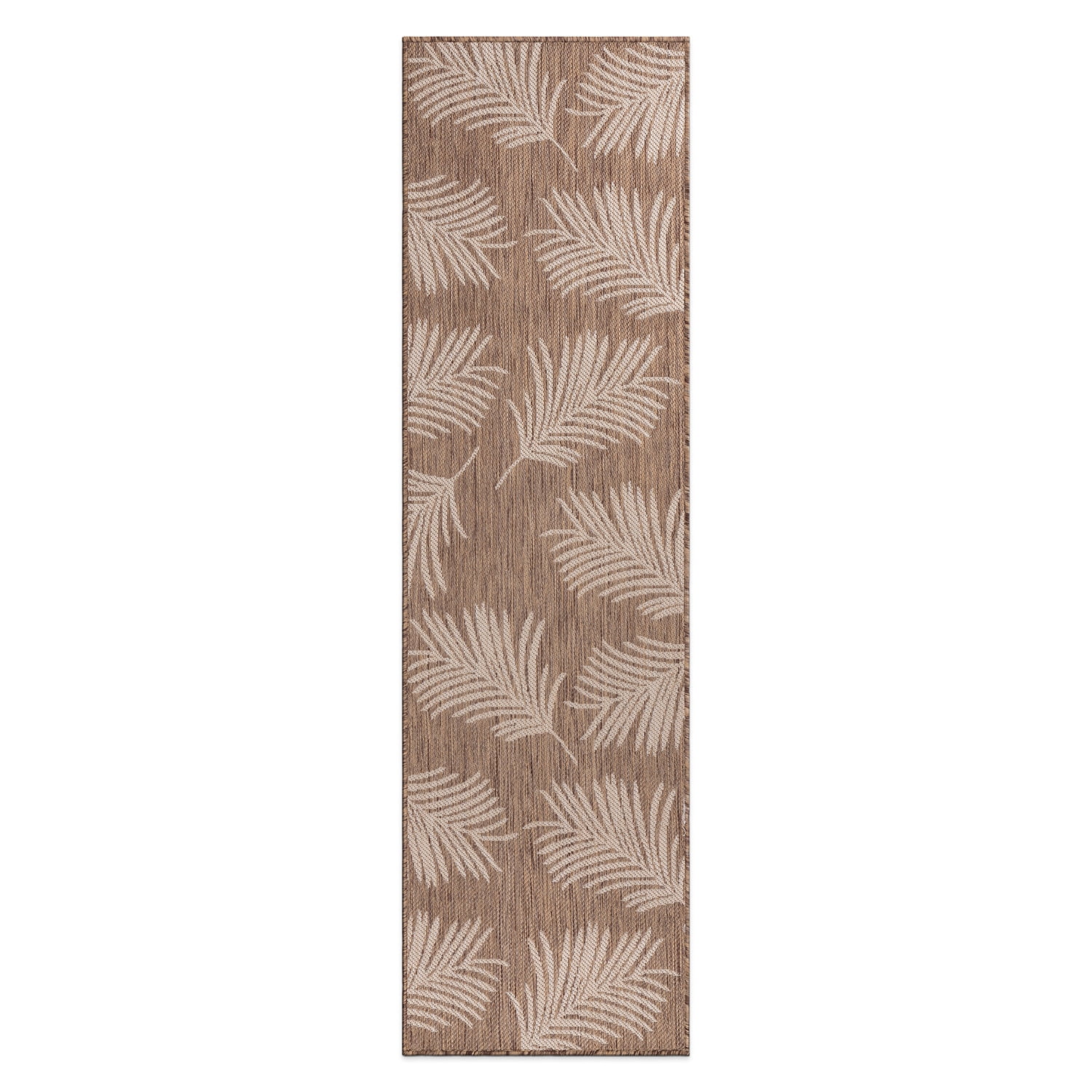 World Rug Gallery Contemporary Palm Leaves Textured Flat Weave Indoor/Outdoor Area Rug - BROWN 2'x7'