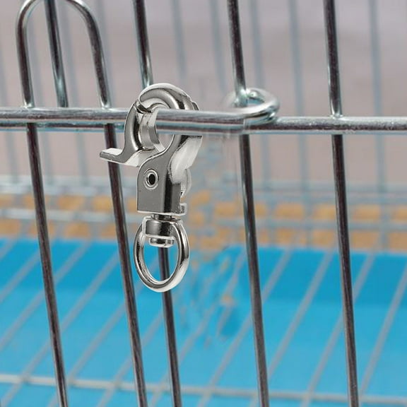Pawsdot 10pcs Cage Lock for Parrot Bird Cage Door Buckles Stainless Steel Prevents Birds from Escaping 1.2*0.7*0.2in