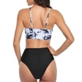 thumbnail image 4 of Nuevo traje de baño dividido para mujer Traje de baño sexy casual con estampado de teñido anudado Fridja  nalpqowj21428, 4 of 7