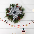 thumbnail image 4 of Poinsettia Flowers for Christmas Tree,Black and White Stripes Christmas Poinsettia Flowers,Velvet Glitter Floral Decor,Christmas Tree Topper for Halloween Holiday Wreath Garland Decor, 4 of 7