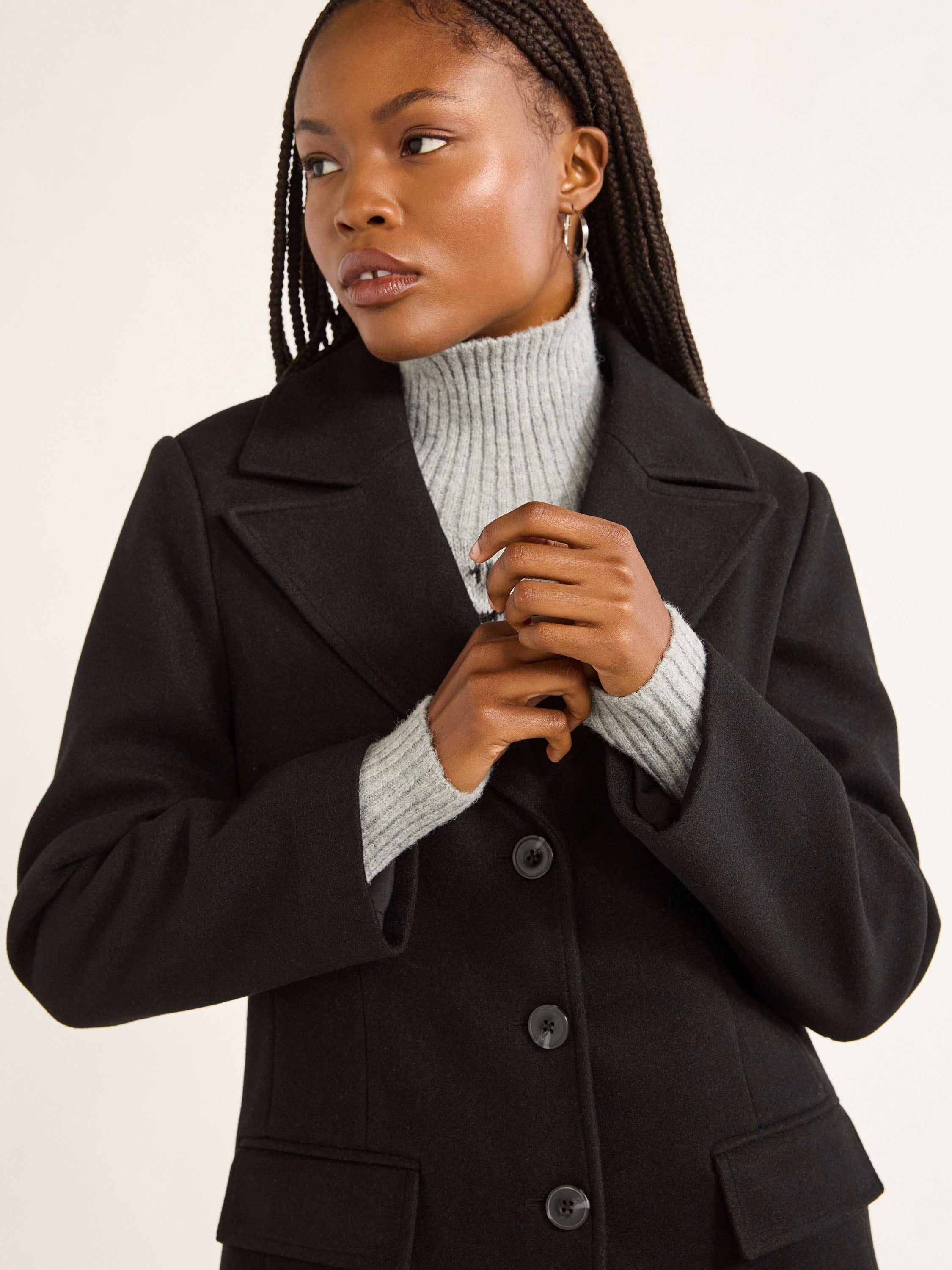 Free Assembly Women’s Faux Wool Long Coat, Sizes XS-XXXL