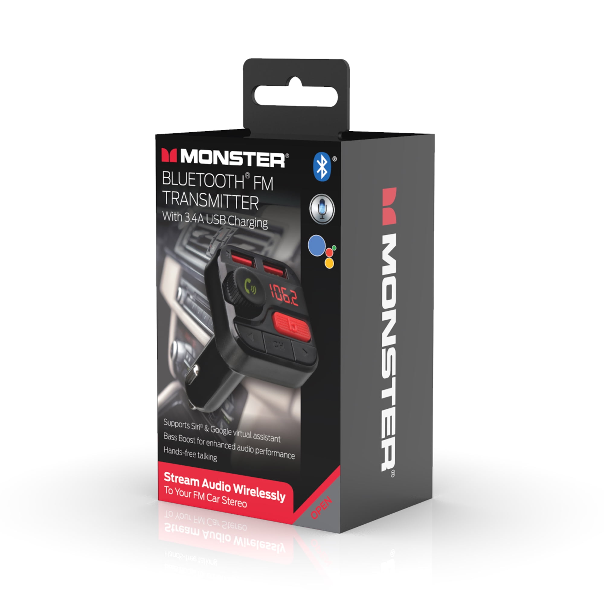 Bluetooth FM Transmitter With 3.4 Amp Charging Ports, Simultaneous Charging  - Monster Illuminessence