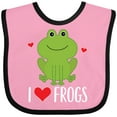 thumbnail image 3 of Inktastic I Love Frogs Gift Boys or Girls Baby Bib, 3 of 4