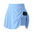 thumbnail image 5 of SAYOO Pleated Tennis Skirt for Women, High Waist  A-line Solid Color Culottes Sport Skirt, 5 of 7