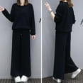 thumbnail image 5 of Women Plus Size Long Sleeve T-Shirts + Wide Leg Pants 2 Pieces Set M-3XL, 5 of 6