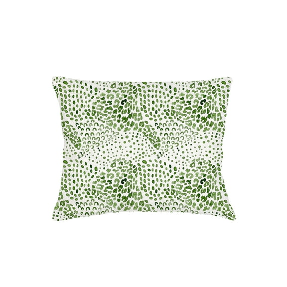 Green Cheetah Velvet Pillow 28x36 Down Alternative