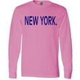 thumbnail image 3 of Inktastic New York in Blue Text Long Sleeve T-Shirt, 3 of 5