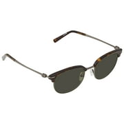 Angle View: Salvatore Ferragamo Grey Green Polarized Round Sunglasses SF2164SP 073 52