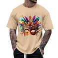 thumbnail image 2 of Wavsuf Mens Graphic Tees Men T Shirts Short Sleeve V-neck T Shirt Khaki Size 2XL, 2 of 6