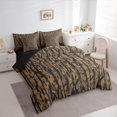 thumbnail image 3 of Homewish Orange Grey Stripes Bedding Comforter Set, Chic Vintage Abstract Pmbre King Bedding Sets, Camouflage Reversible Bed Sheets, Lightweight Room Decor, 3 of 7