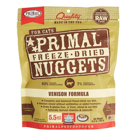 Primal Pet Foods Nuggets Grain-Free Venison Formula Freeze Dried Cat Food, 5.5 (Best Way To Freeze Venison)