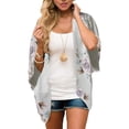 thumbnail image 1 of Cárdigan holgado de manga 3/4 para mujer, tipo 5, XL, prenda informal de moda con encanto floral, 1 of 4
