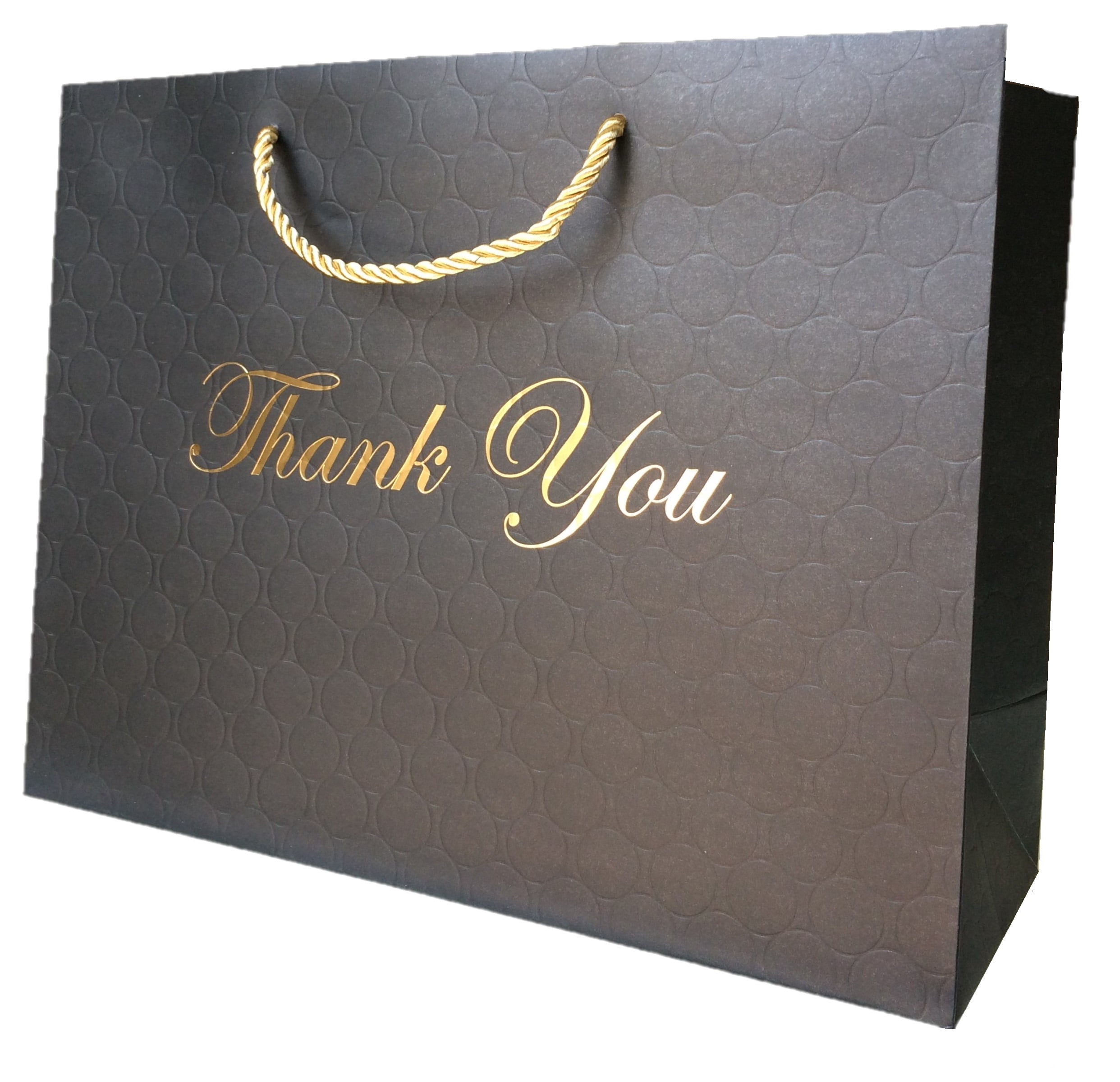 Large Black Thank You Bags 13x5x10 Luxury Matte Boutique 12 Pcs Black