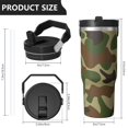 thumbnail image 4 of 30oz Tumbler with Swivel Handle, Vacuum Insulated Stainless Steel Travel Mug with 2-in-1 Straw Lid, Camo Print, 4 of 6