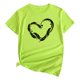 thumbnail image 1 of Camiseta de manga corta con cuello redondo y estampado de amor informal para mujer OAVQHLG3B Store lin121212, 1 of 3