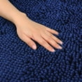 thumbnail image 3 of Unique Bargains Oval Plush Bath Mat Soft Non Slip Washable Rug Dark Blue 20" x 32", 3 of 7