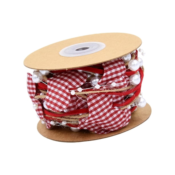 Cintas de regalo para el Día de San Valentín, cinta de amor , cuentas de corazón rojo, decoración del Día de San Valentín, cinta de costura,