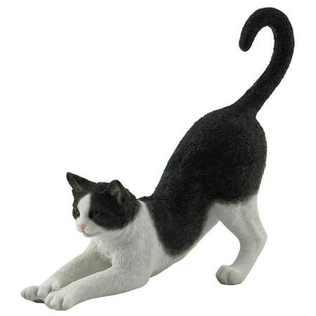 - Veronese Design WU76974AA Black and White Cat Stretching Sculpture