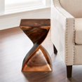 thumbnail image 2 of Paloma Natural Brown Wood Glaze Accent Side Table, 2 of 3