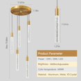 thumbnail image 6 of ZHLWIN 5-Light Modern Light Fixture Kitchen Island Pendant Light Dimmable LED Gold Brass Finish Mini Pendant Lighting Dinning Room Living Room Kitchen Pendant Lights, 6 of 6