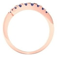 thumbnail image 5 of 0.235 ctw Wedding Band for Women - 14K Rose Gold Simulated Tanzanite Stackable Eternity Ring, 5 of 6