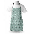 thumbnail image 3 of Cat Apron Cute Kittens with Giant Glasses Sketch Style House Pet Pattern with Dots, Unisex Kitchen Bib Apron with Adjustable Neck for Cooking Baking Gardening, Seafoam Black and White, by Ambesonne, 3 of 3
