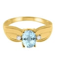 thumbnail image 5 of Mauli Jewels Rings for Women 0.9 Carat Oval Aquamarine and Diamond Ring 4-Prong 10K Yellow Gold, 5 of 6