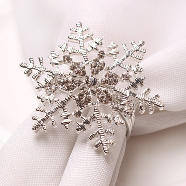 Servilletero con forma de alce, flor, árbol de Navidad, campana, copo de nieve, decoración navideña para hotel, hebilla para servilleta