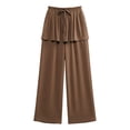 thumbnail image 3 of Guluxicc Womens Wide Leg Pants Elastic Waist Drawstring Ruffled Bottom Lounge Trousers Summer Casual Outfits for Everyday Wear, 3 of 5